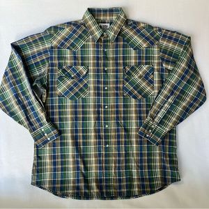 Rock Creek Ranch Vintage Western Long Sleeve Button Up Shirt